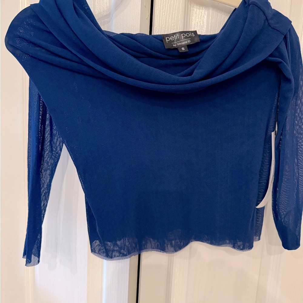 Petit Pois by Viviana G NWT Cowl Neck mesh top!